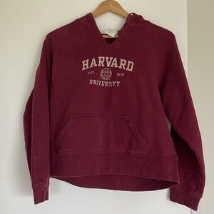 Harvard print cropped hoodie women’s size S